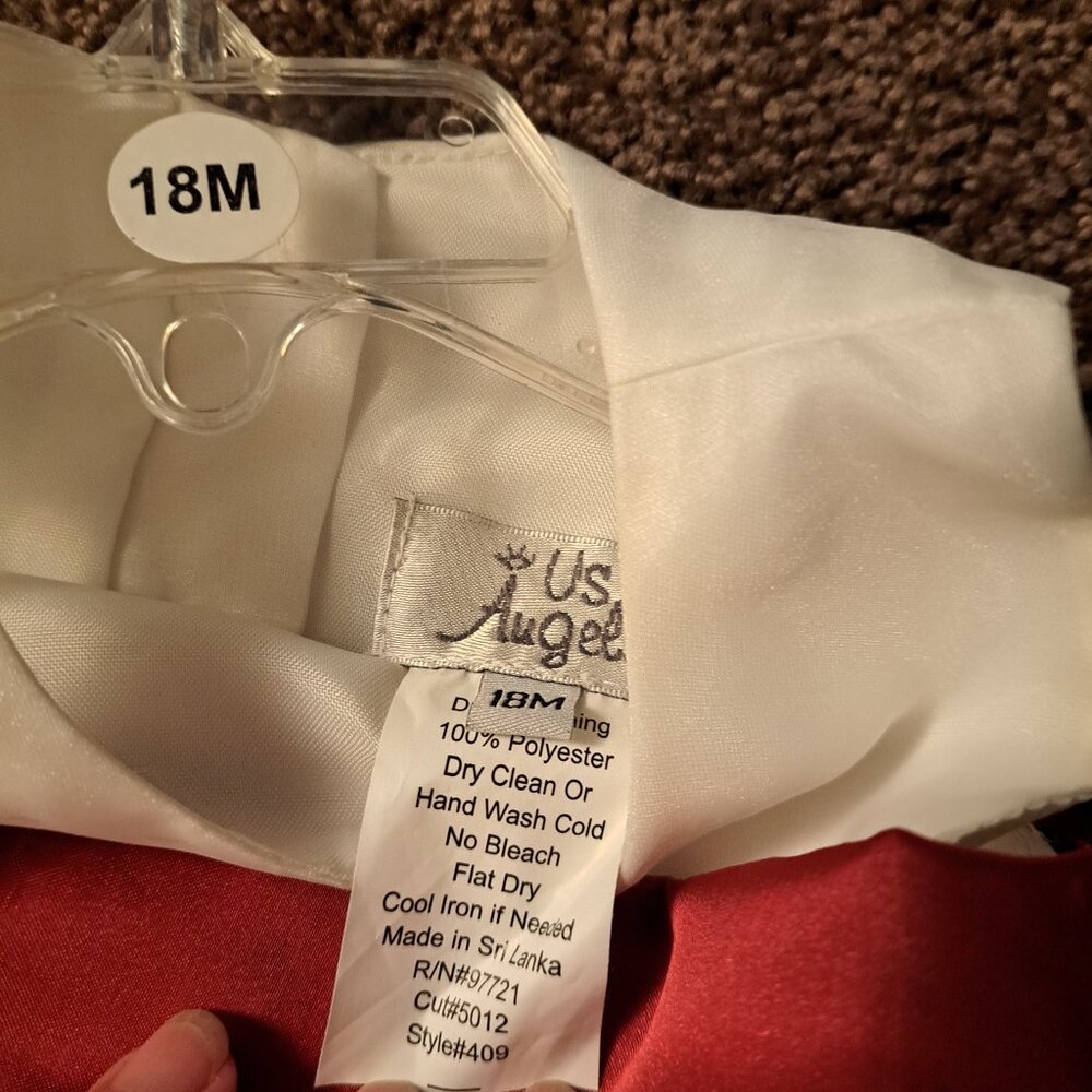 NWT US Angels Toddler Sleeveless Satin Flower Girl,Communion Dress With Sash - Picture 4 of 11